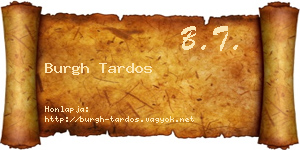 Burgh Tardos névjegykártya